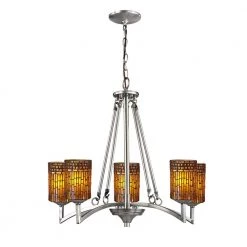Calico 5-Light Dark Antique Bronze Chandelier by Dale Tiffany
