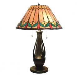 23.5 in. Dark Antique Bronze Table Lamp with Hand Rolled Art Glass by Dale Tiffany