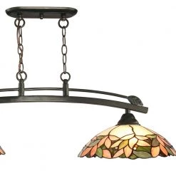 Argento 1 -Light 50 in. Dark Bronze Island Fixture Pendant with Hand Rolled Art Glass Shade by Dale Tiffany 12 Argento 1 -Light 50 in. Dark Bronze Island Fixture Pendant with Hand Rolled Art Glass Shade by Dale Tiffany -Dale Tiffany Store dark bronze dale tiffany chandeliers th19274 1f 1000