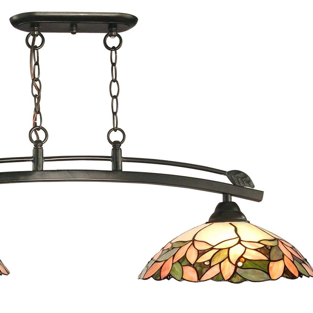 Argento 1 -Light 50 in. Dark Bronze Island Fixture Pendant with Hand Rolled Art Glass Shade by Dale Tiffany 7 Argento 1 -Light 50 in. Dark Bronze Island Fixture Pendant with Hand Rolled Art Glass Shade by Dale Tiffany - Image 5