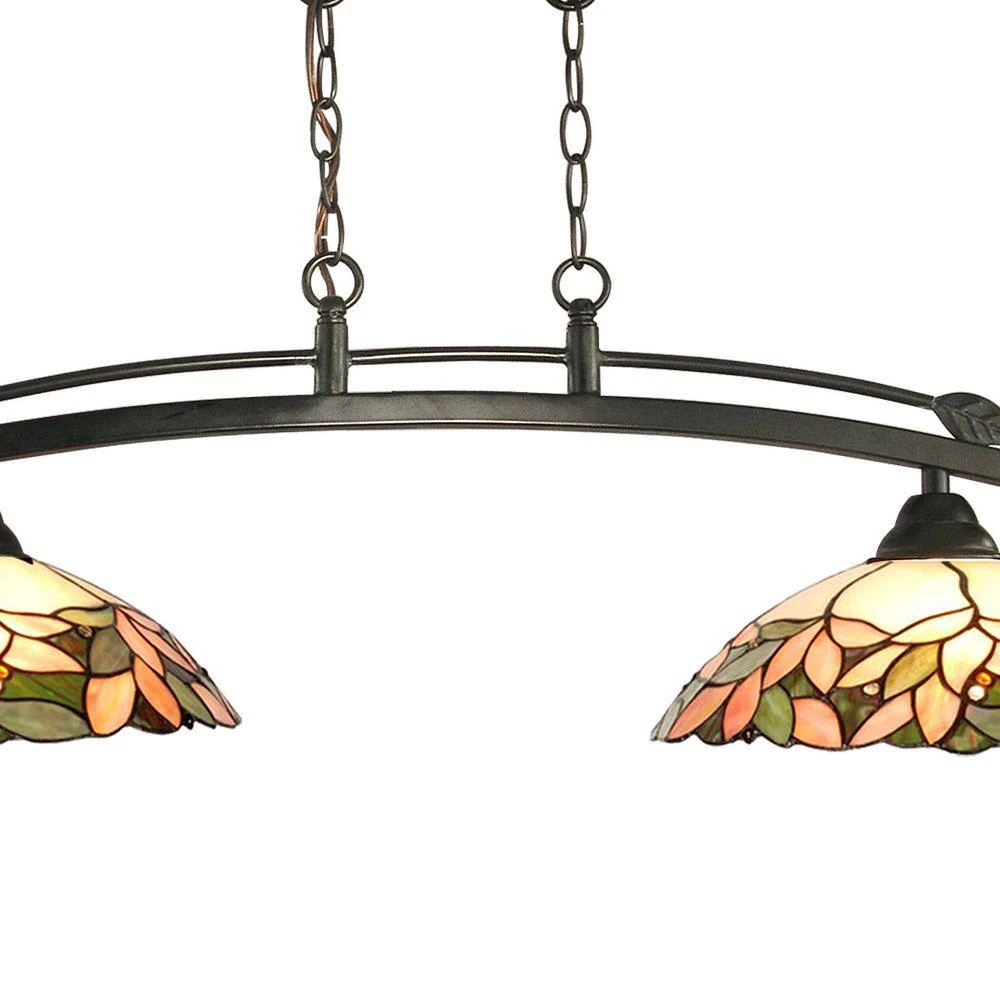 Argento 1 -Light 50 in. Dark Bronze Island Fixture Pendant with Hand Rolled Art Glass Shade by Dale Tiffany 6 Argento 1 -Light 50 in. Dark Bronze Island Fixture Pendant with Hand Rolled Art Glass Shade by Dale Tiffany - Image 4
