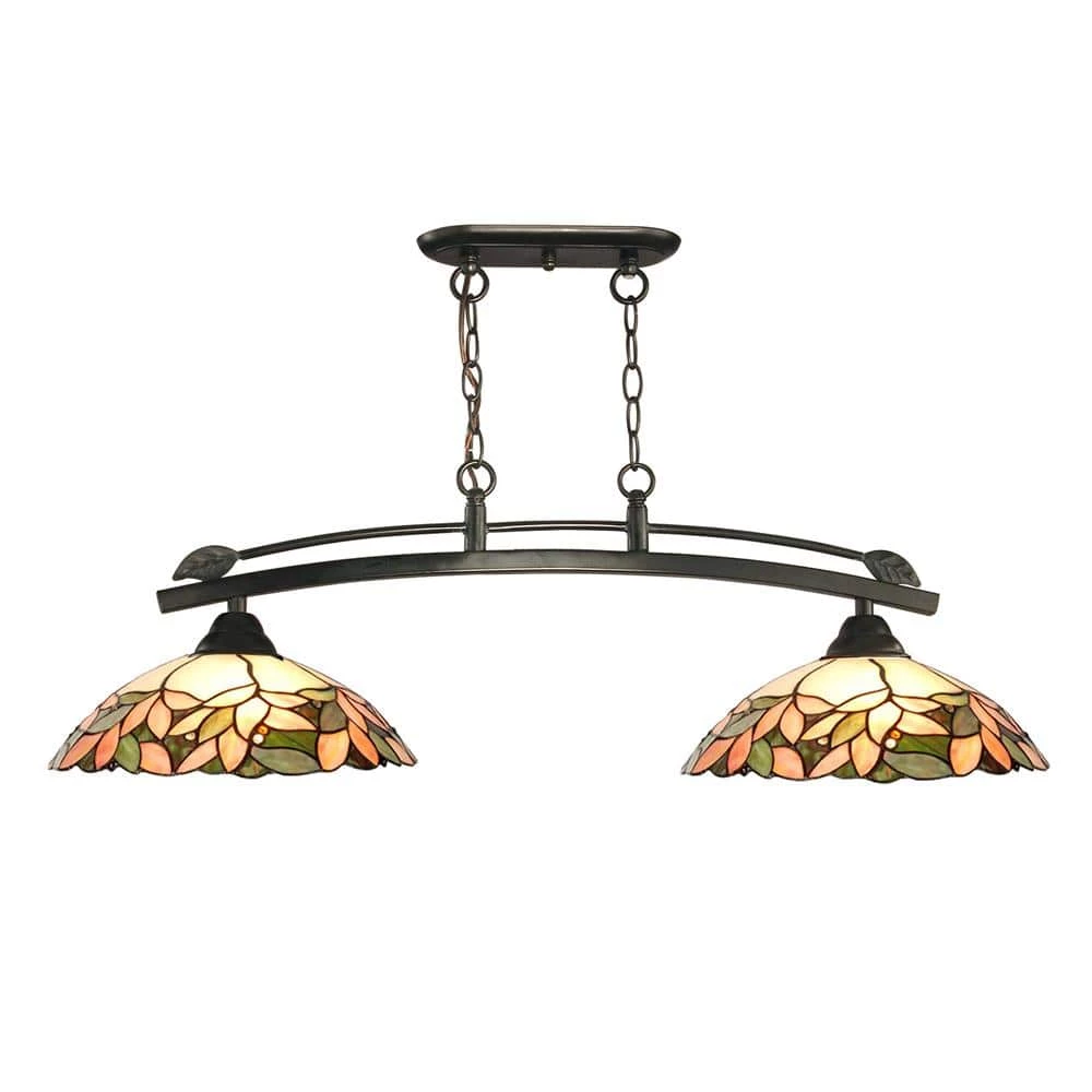 Argento 1 -Light 50 in. Dark Bronze Island Fixture Pendant with Hand Rolled Art Glass Shade by Dale Tiffany 3 Argento 1 -Light 50 in. Dark Bronze Island Fixture Pendant with Hand Rolled Art Glass Shade by Dale Tiffany
