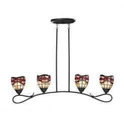 Fall River 4-Light Dark Bronze Island Ceiling Fixture by Dale Tiffany