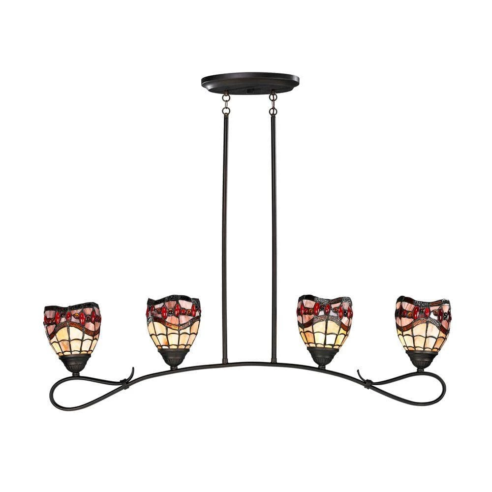 Fall River 4-Light Dark Bronze Island Ceiling Fixture by Dale Tiffany 2 Fall River 4-Light Dark Bronze Island Ceiling Fixture by Dale Tiffany
