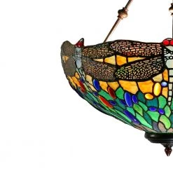 Anacapa Dragonfly Inverted 3-Light Dark Brown Shaded Pendant Light by Dale Tiffany -Dale Tiffany Store dark brown dale tiffany chandeliers th21070 1f 1000