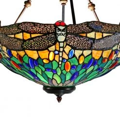 Anacapa Dragonfly Inverted 3-Light Dark Brown Shaded Pendant Light by Dale Tiffany -Dale Tiffany Store dark brown dale tiffany chandeliers th21070 44 1000