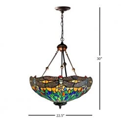 Anacapa Dragonfly Inverted 3-Light Dark Brown Shaded Pendant Light by Dale Tiffany -Dale Tiffany Store dark brown dale tiffany chandeliers th21070 c3 1000