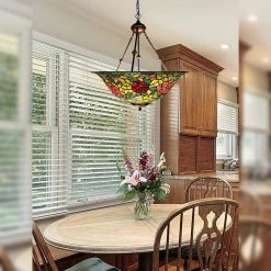 Rose Bush Inverted 3-Light Dark Brown Shaded Pendant Light by Dale Tiffany -Dale Tiffany Store dark brown dale tiffany chandeliers th21074 31 1000
