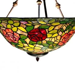 Rose Bush Inverted 3-Light Dark Brown Shaded Pendant Light by Dale Tiffany -Dale Tiffany Store dark brown dale tiffany chandeliers th21074 44 1000