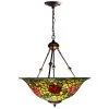 Rose Bush Inverted 3-Light Dark Brown Shaded Pendant Light by Dale Tiffany -Dale Tiffany Store dark brown dale tiffany chandeliers th21074 64 1000