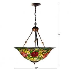 Rose Bush Inverted 3-Light Dark Brown Shaded Pendant Light by Dale Tiffany -Dale Tiffany Store dark brown dale tiffany chandeliers th21074 c3 1000