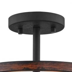 Richwood 15 in. 2-Light Black and Vintage Wood Rustic Semi-Flush Mount Ceiling Light by TRUE FINE -Dale Tiffany Store distressed black true fine flush mount lights td10035fl 4f 1000