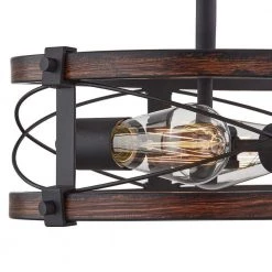 Richwood 15 in. 2-Light Black and Vintage Wood Rustic Semi-Flush Mount Ceiling Light by TRUE FINE -Dale Tiffany Store distressed black true fine flush mount lights td10035fl 77 1000