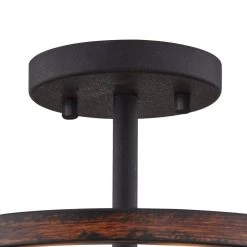 Richwood 12 in. 2-Light Distressed Black/Wood Tone Rustic Semi-Flush Mount by TRUE FINE -Dale Tiffany Store distressed black wood tone true fine flush mount lights 20141fl 1f 1000