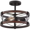 Richwood 12 in. 2-Light Distressed Black/Wood Tone Rustic Semi-Flush Mount by TRUE FINE 2 Richwood 12 in. 2-Light Distressed Black/Wood Tone Rustic Semi-Flush Mount by TRUE FINE -Dale Tiffany Store distressed black wood tone true fine flush mount lights 20141fl 64 1000