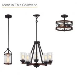 Richwood 12 in. 2-Light Distressed Black/Wood Tone Rustic Semi-Flush Mount by TRUE FINE -Dale Tiffany Store distressed black wood tone true fine flush mount lights 20141fl fa 1000