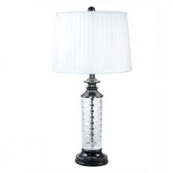 Overland 27 in. Ebony Black Table Lamp with Softback Fabric Shade by Dale Tiffany