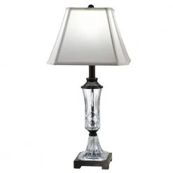25.5 in. Ebony Black Table Lamp with Softback Fabric by Dale Tiffany