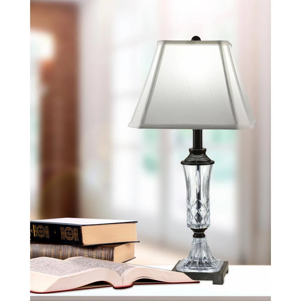 25.5 in. Ebony Black Table Lamp with Softback Fabric by Dale Tiffany 4 25.5 in. Ebony Black Table Lamp with Softback Fabric by Dale Tiffany - Image 2