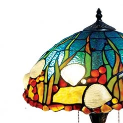 Coral 24 .5 in. Fieldstone Table Lamp with Hand Rolled Art Glass (Tiffany) Shade by Dale Tiffany -Dale Tiffany Store fieldstone dale tiffany table lamps tt19052 c3 1000