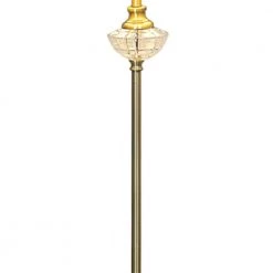 Kayla 60 in. Golden Antique Brass Floor Lamp with Hardback Fabric Shade by Dale Tiffany -Dale Tiffany Store golden antique brass dale tiffany floor lamps gf20307 4f 1000