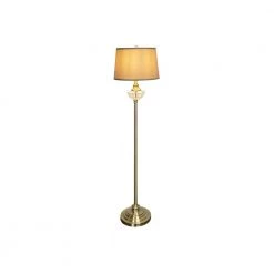 Kayla 60 in. Golden Antique Brass Floor Lamp with Hardback Fabric Shade by Dale Tiffany