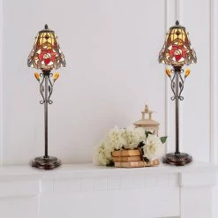 Jeweled 25 .5 in. Golden Antique Bronze Buffet Lamp by Dale Tiffany -Dale Tiffany Store golden antique bronze dale tiffany table lamps tb21013 31 1000