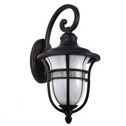 Kenya 17.5 in. Golden Black Wall Sconce with Hand Rolled Art Glass Shade by Dale Tiffany