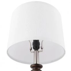 22.8 in. Mahogany and Brushed Nickel Table Lamp with USB Port and White Linen Shade (Set of 2) by TRUE FINE -Dale Tiffany Store mahogany and brushed nickel true fine table lamps td30007t 2pk 44 1000