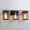 24.4 in. 3-Light Matt Black/Wood Tone Rustic Farmhouse Bathroom Vanity Light with Open Cage Shades by TRUE FINE -Dale Tiffany Store matt black wood tone true fine vanity lighting td20008w 64 1000