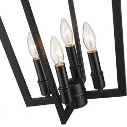 Perch 14 in. 4-Light Black Candlestick Pendant Chandelier Caged Farmhouse by TRUE FINE -Dale Tiffany Store matte black true fine chandeliers td40017c c3 1000