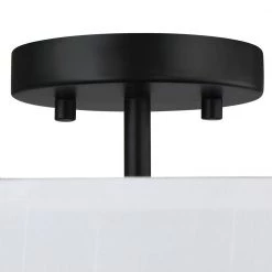 14 in. 3-Light Matte Black Semi-Flush Mount Ceiling Light with Drum Shade by TRUE FINE -Dale Tiffany Store matte black true fine flush mount lights td20014fl fa 1000
