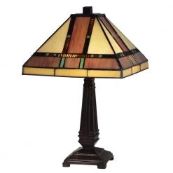17 in. Hyde Park Mission Mica Bronze Table Lamp by Dale Tiffany