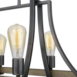 6-Light 33 in. Natural Iron and Distressed Faux Wood Industrial Famhouse Island Chandelier by TRUE FINE -Dale Tiffany Store natural iron and distressed faux wood true fine chandeliers td80006c 1f 1000