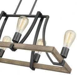 6-Light 33 in. Natural Iron and Distressed Faux Wood Industrial Famhouse Island Chandelier by TRUE FINE -Dale Tiffany Store natural iron and distressed faux wood true fine chandeliers td80006c 44 1000