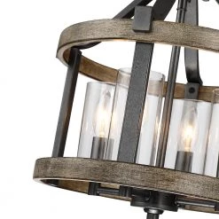 Madison 12.5 in. 4-Light Natural Iron and Distressed Faux Wood Modern Farmhouse Semi-Flush Mount Ceiling Light by TRUE FINE -Dale Tiffany Store natural iron and distressed faux wood true fine flush mount lights td80005fl 1f 1000