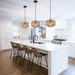 1-Light Bohemian Natural Jute Rope Island Mini Pendant Light with Black Hardware by TRUE FINE -Dale Tiffany Store natural jute rope true fine chandeliers td90012p 44 1000