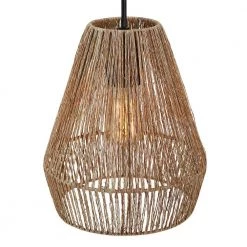 1-Light Bohemian Natural Jute Rope Island Mini Pendant Light with Black Hardware by TRUE FINE -Dale Tiffany Store natural jute rope true fine pendant lights td90011p 1f 1000