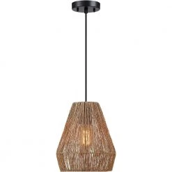 1-Light Bohemian Natural Jute Rope Island Mini Pendant Light with Black Hardware by TRUE FINE -Dale Tiffany Store natural jute rope true fine pendant lights td90011p c3 1000