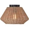 13.8 in. 1-Light Eclectic Natural Rattan Semi-Flush Mount Ceiling Light with Black Hardware by TRUE FINE 1 13.8 in. 1-Light Eclectic Natural Rattan Semi-Flush Mount Ceiling Light with Black Hardware by TRUE FINE -Dale Tiffany Store natural rattan true fine flush mount lights td90007p 64 1000