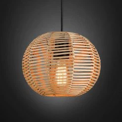 1-Light Eclectic Natural Rattan Globe Island Mini Pendant Light with Black Hardware by TRUE FINE -Dale Tiffany Store natural rattan true fine pendant lights td90004p c3 1000