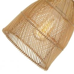 1-Light Eclectic Natural Rattan Bell Island Mini Pendant Light with White Hardware by TRUE FINE -Dale Tiffany Store natural rattan true fine pendant lights td90009p 1f 1000