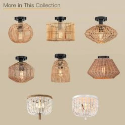 1-Light Eclectic Natural Rattan Bell Island Mini Pendant Light with White Hardware by TRUE FINE -Dale Tiffany Store natural rattan true fine pendant lights td90009p 76 1000