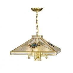 Farley 6-Light Polished Brass Shaded Pendant Light by Dale Tiffany