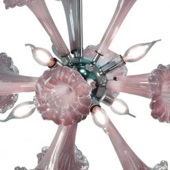 Yuri 6-Light Polished Chrome Chandelier Pendant Hand Blown Art Glass by Dale Tiffany -Dale Tiffany Store polished chrome dale tiffany chandeliers ah17123 1f 1000