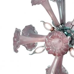 Yuri 6-Light Polished Chrome Chandelier Pendant Hand Blown Art Glass by Dale Tiffany -Dale Tiffany Store polished chrome dale tiffany chandeliers ah17123 4f 1000