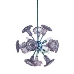 Yuri Purple 6-Light Art Glass Hanging Fixture by Dale Tiffany