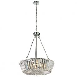 Crystal Palace 5-Light Polished Chrome Indoor Pendant by Dale Tiffany