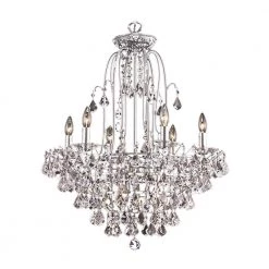 Tennyson 9-Light Polished Chrome Chandelier by Dale Tiffany