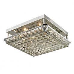 Ibiza 5 in. Polished Chrome Flush Mount/Semi Flush Mount with Crystal and Metal Shade by Dale Tiffany
